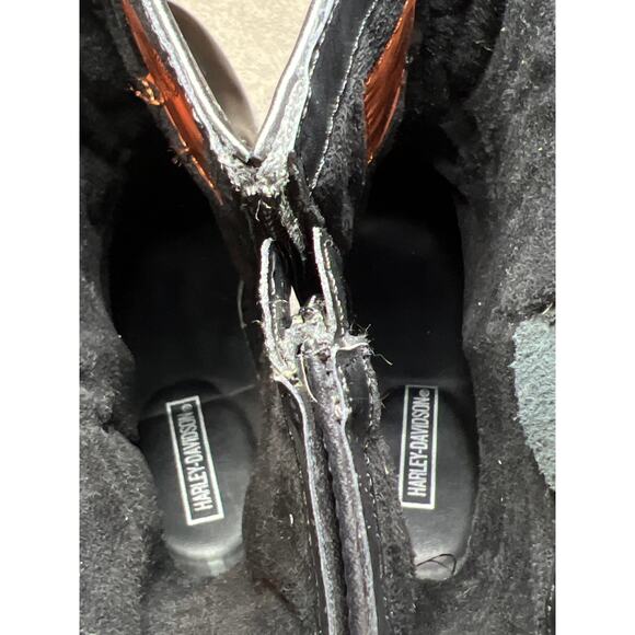 Women's Harley-Davidson Motorcycles Marissa Platform Black Leather Boots Sz 8 - Picture 11 of 12